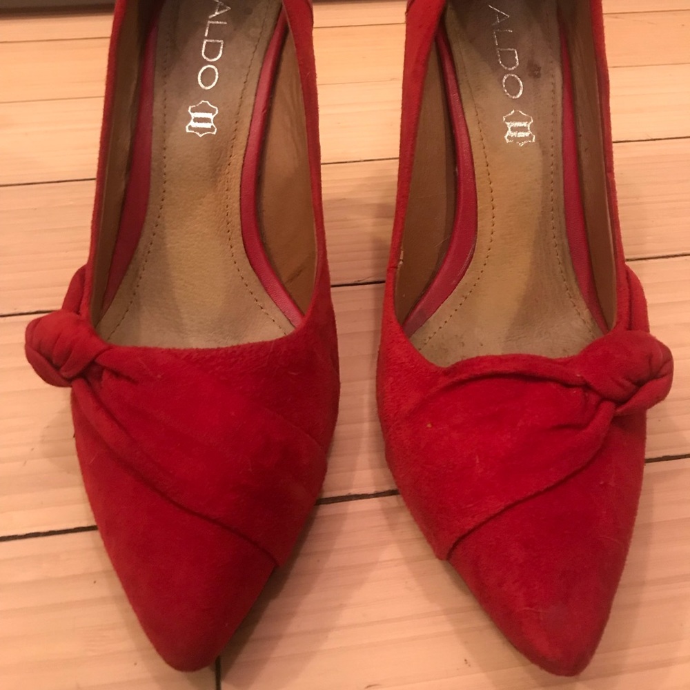 Aldo Red Suede Pumps